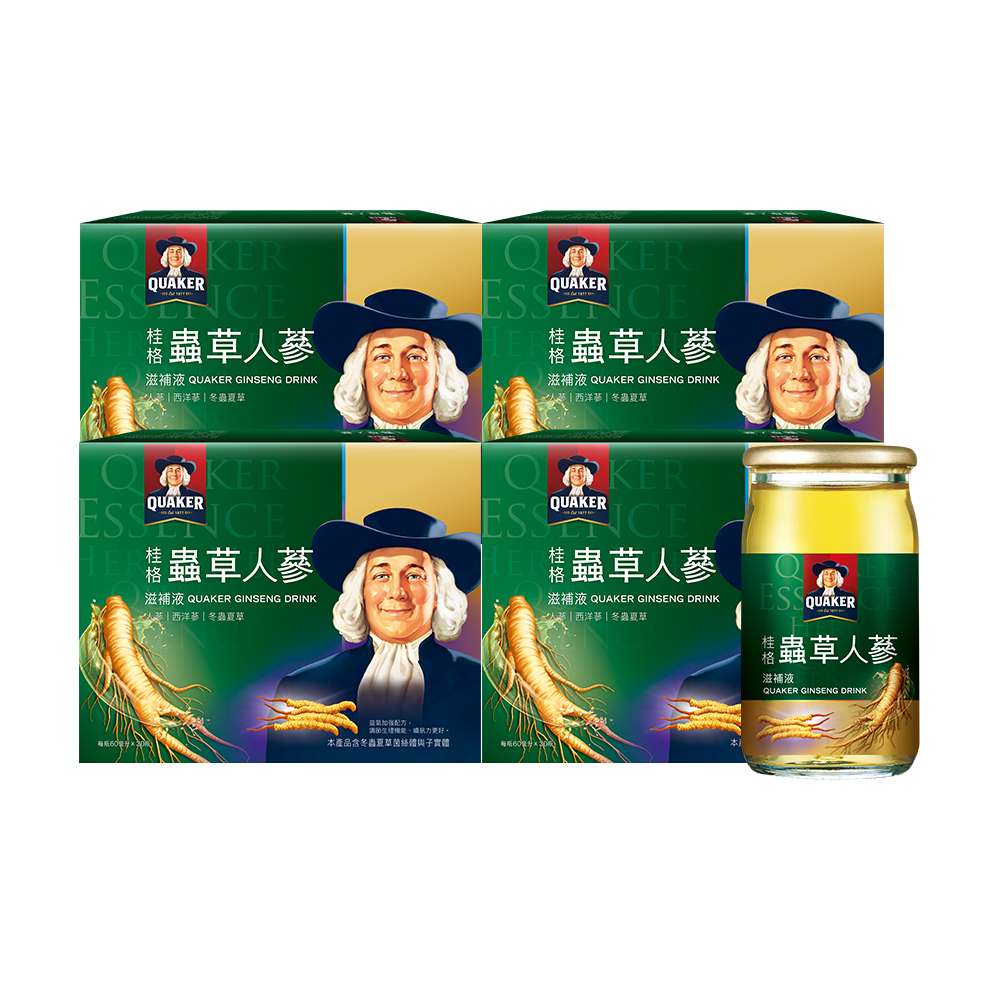 Quaker 桂格 冬蟲夏草養氣人蔘(60mlx30瓶x4盒)
