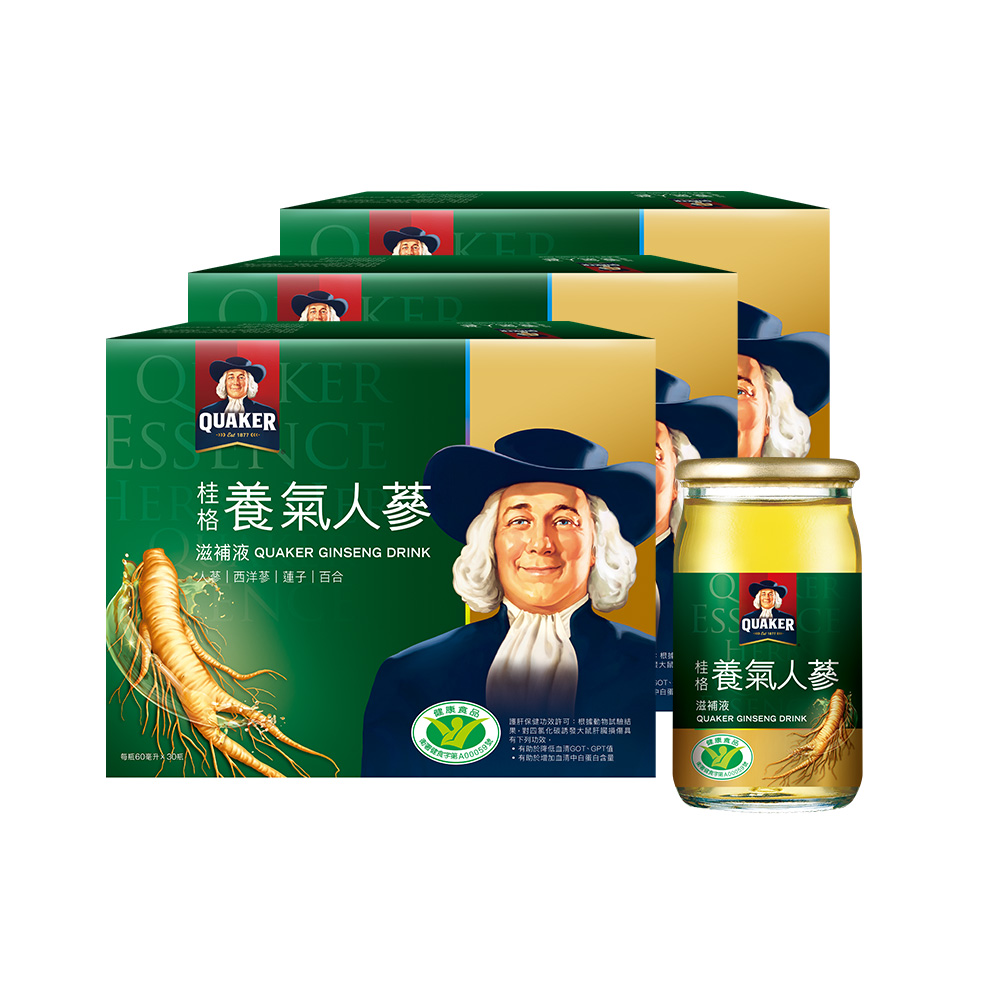 Quaker 桂格 養氣人蔘(60mlx30入x3盒)