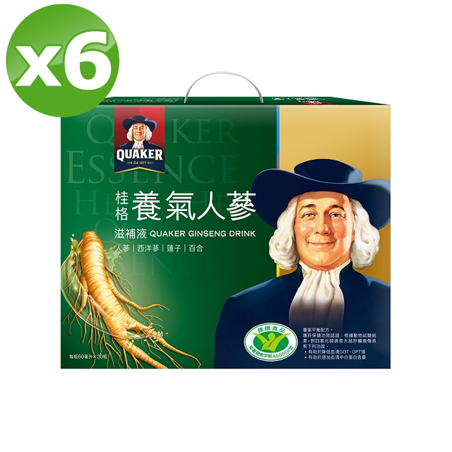 Quaker 桂格 養氣人蔘滋補液(60mlx30瓶x6盒)