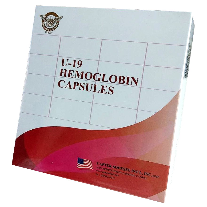 U-19 HEMOGLOBIN HERB CAPSULES 血紅素膠囊 120粒/盒