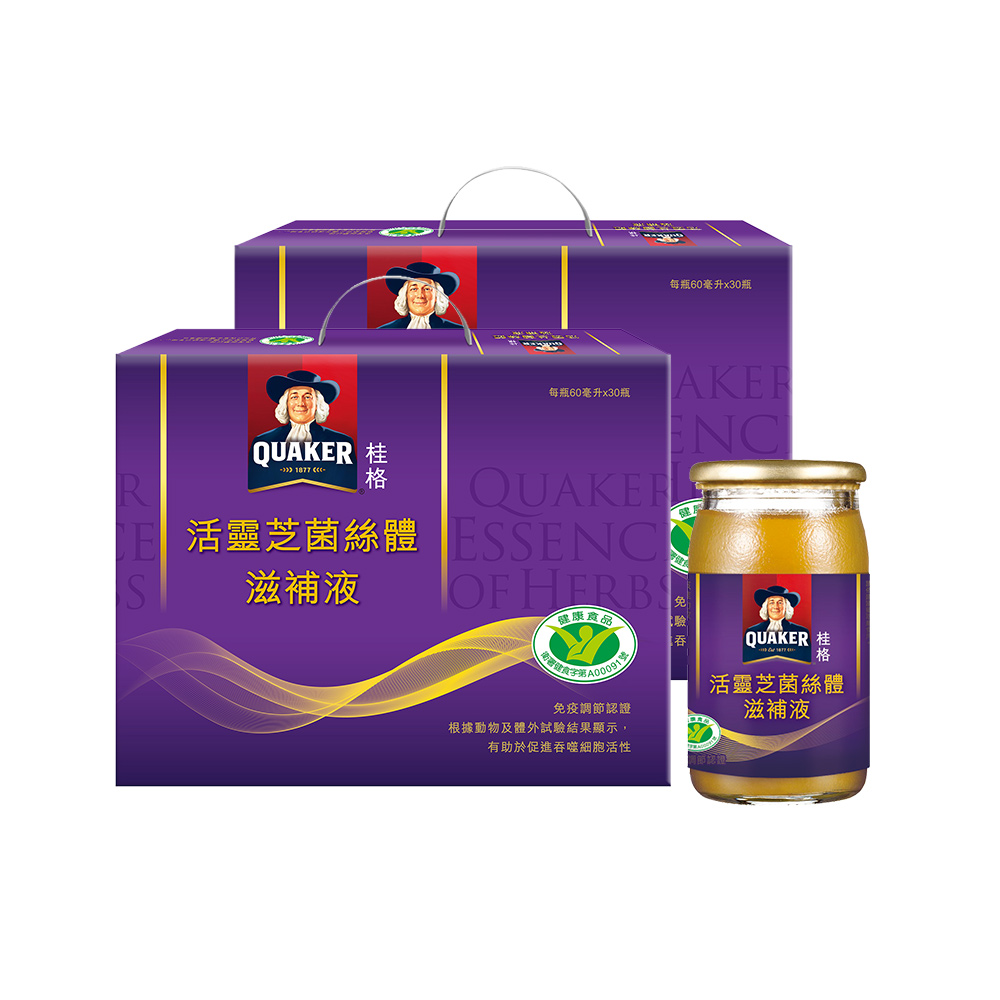 Quaker 桂格 活靈芝菌絲體滋補液(60mlx30入x2盒)