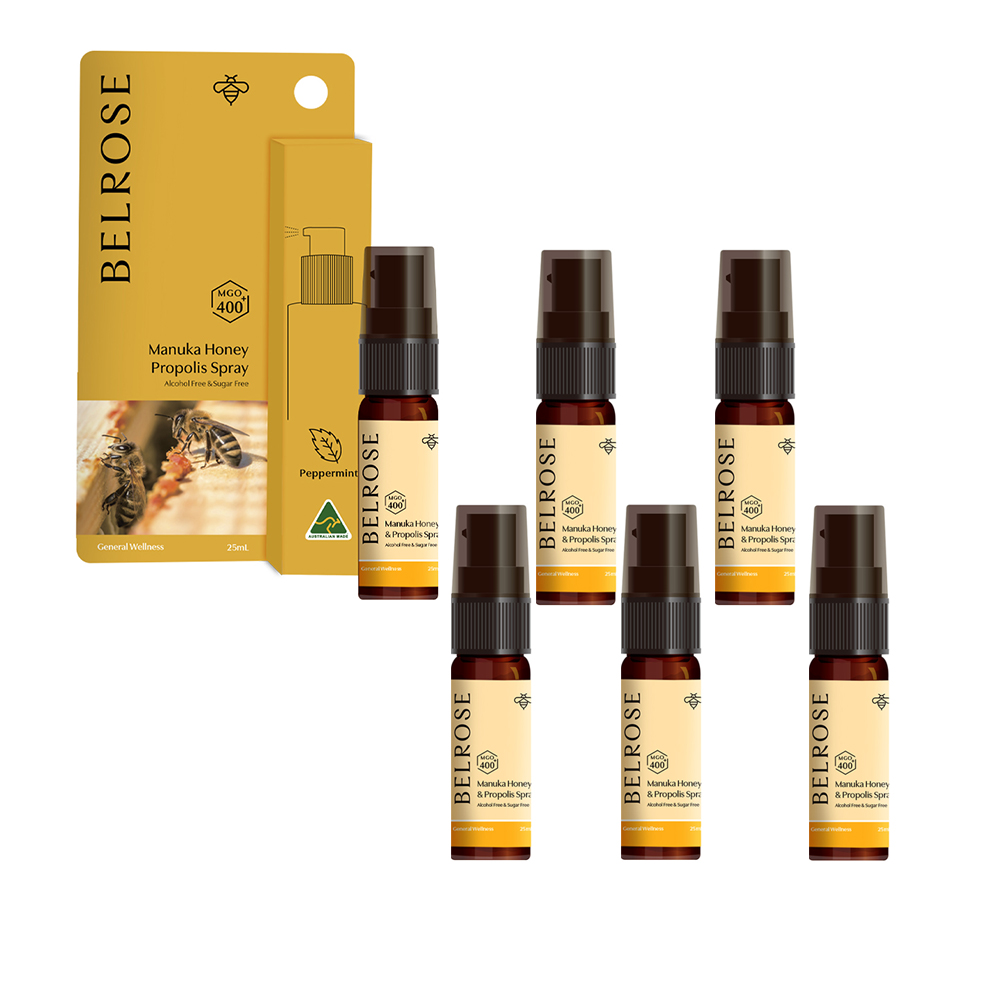 Nature Care 澳洲澳倍美 Belrose 麥蘆卡蜂膠口腔噴劑-(25ml/瓶)x6 入組