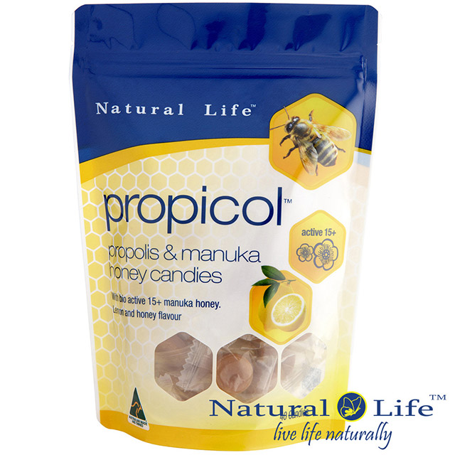 Natural Life 澳洲活性麥蘆卡蜂蜜蜂膠潤喉糖(40顆)