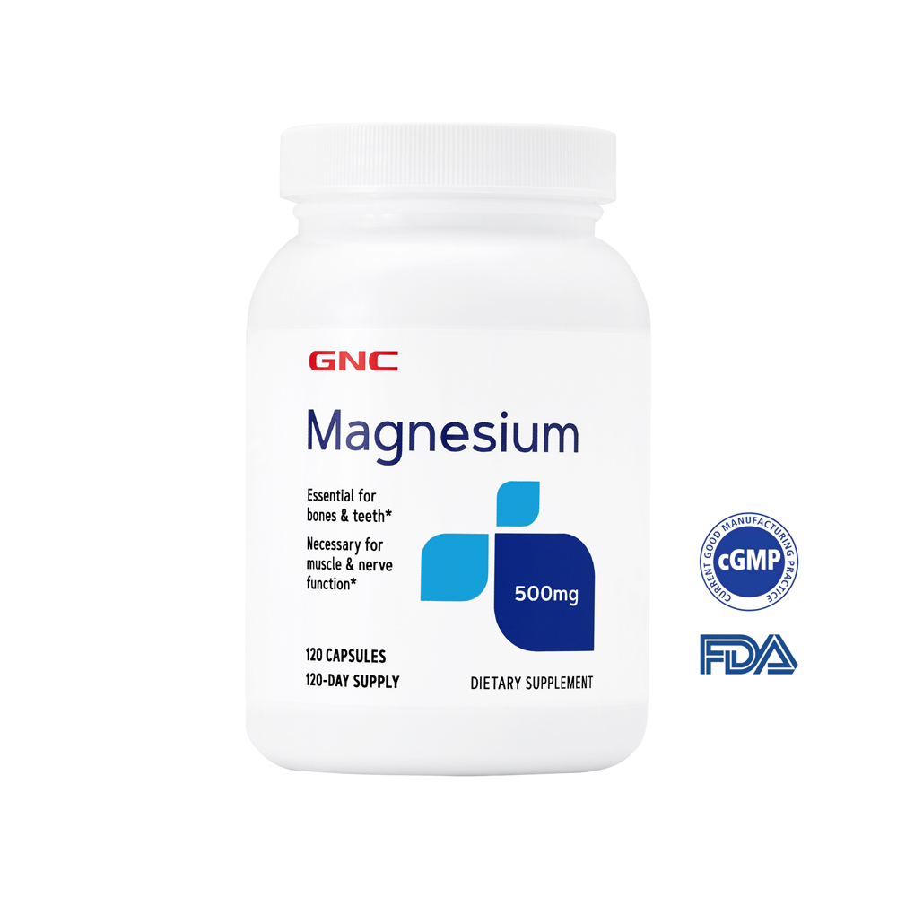 GNC 健安喜 鎂500膠囊食品(120粒/瓶) 骨骼健康 牙齒健康 幫助入睡 維持心情愉悅
