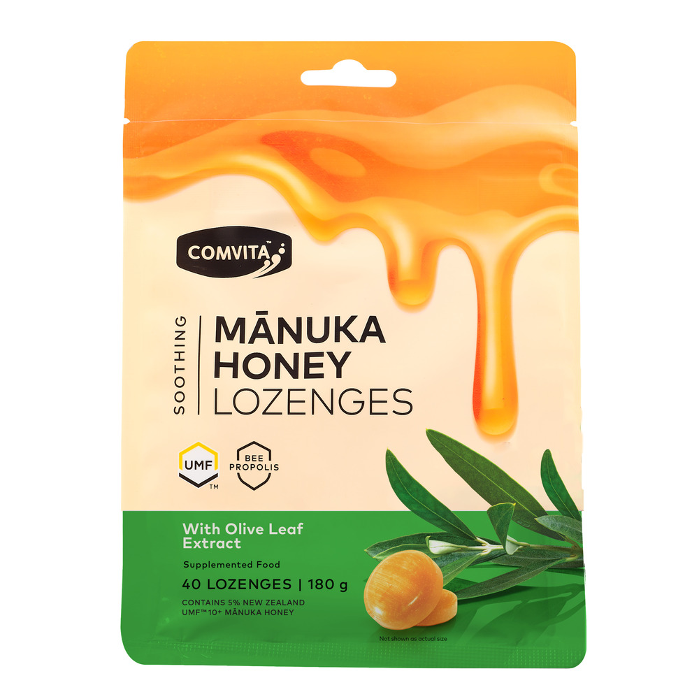 Comvita 康維他 麥蘆卡蜂蜜潤喉糖橄欖葉口味(40粒家庭包)
