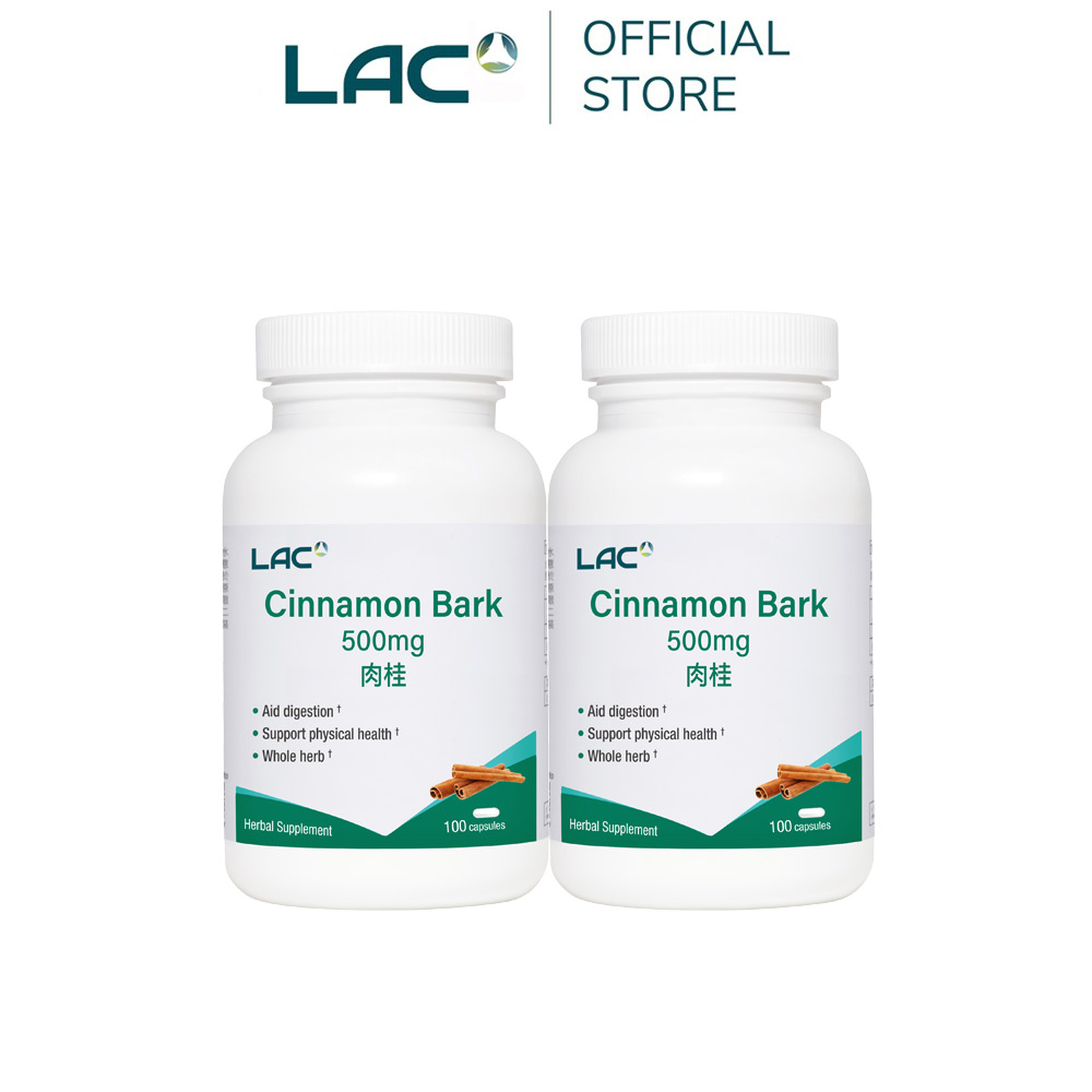 LAC 利維喜 肉桂500膠囊(100顆/瓶)x2入組(500mg/精準調控/素食可)