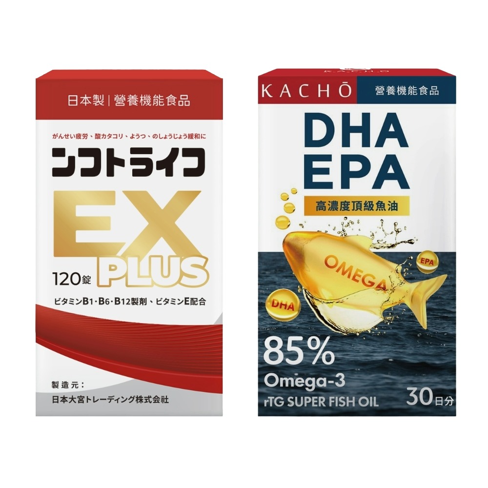 花鳥KACHO 活力舒錠(120錠/盒)+挪威極淨85%高濃度魚油 (30粒/盒)