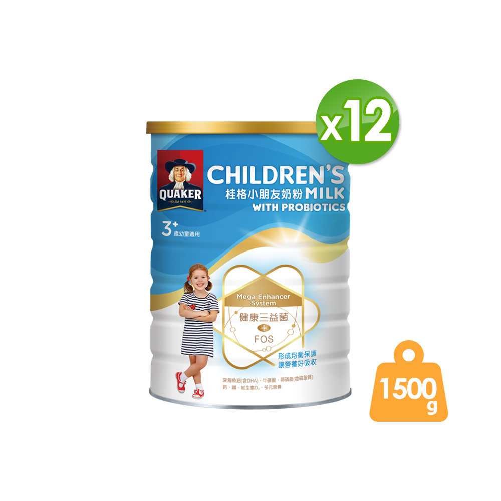Quaker 桂格 三益菌小朋友奶粉(1500g*6罐x2箱)