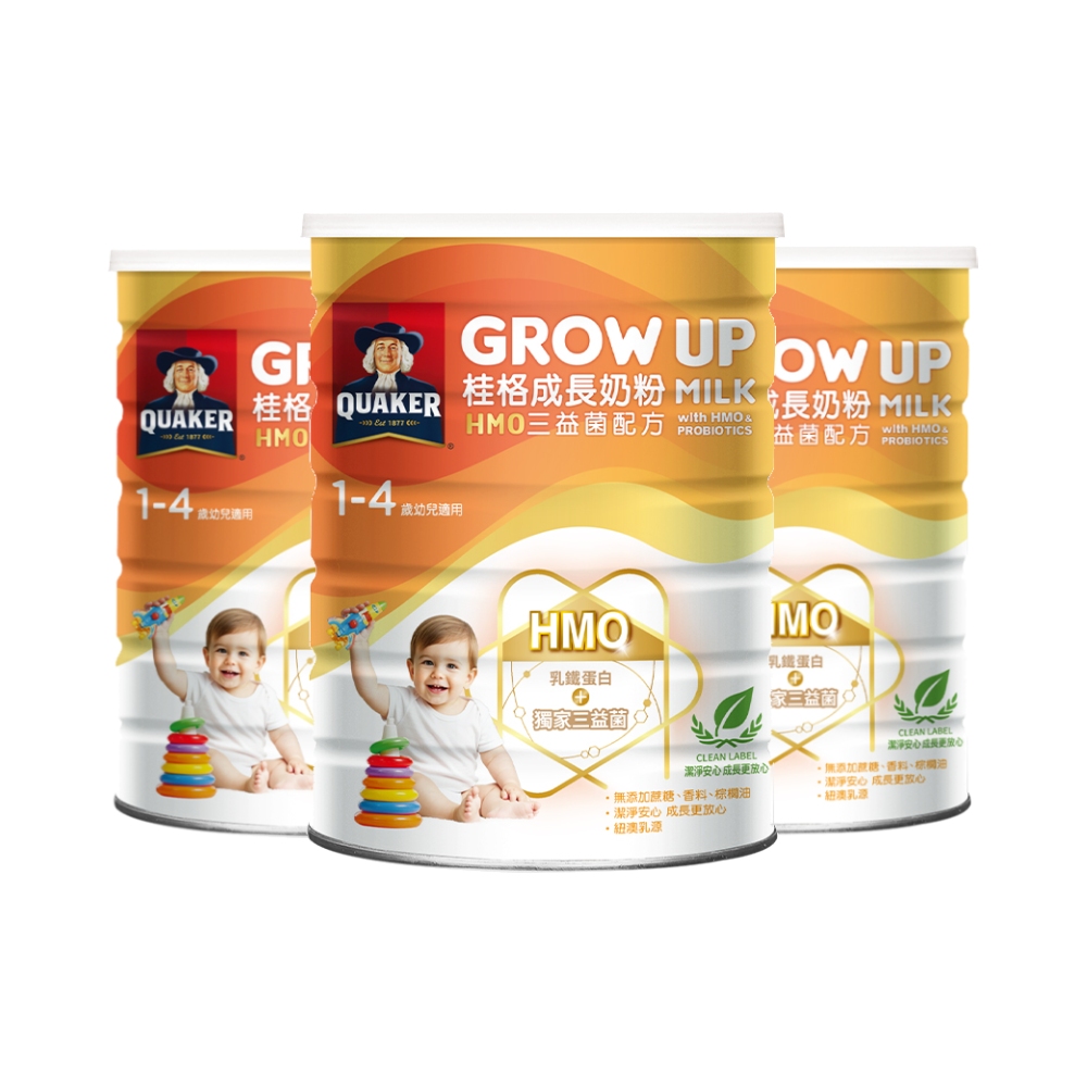 Quaker 桂格 HMO三益菌成長奶粉1500gx3罐 (3號 1-4歲幼童適用)