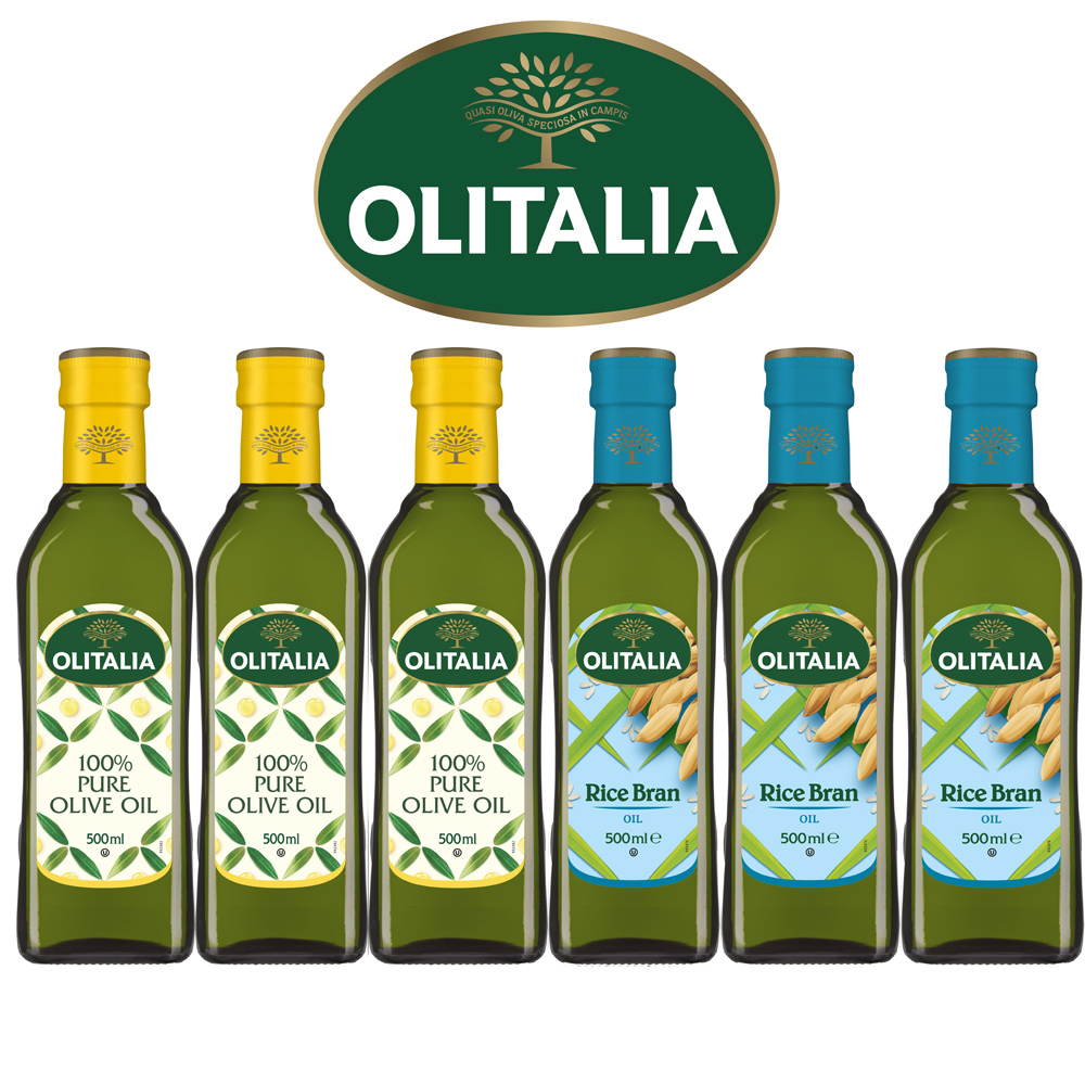 Olitalia 奧利塔 純橄欖油+玄米油禮盒組(500mlx2瓶x3組)