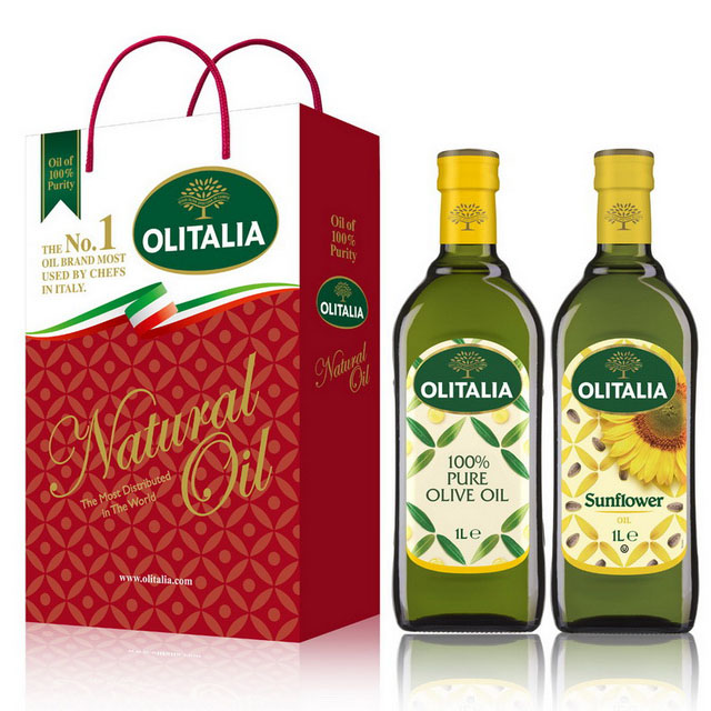 Olitalia 奧利塔 純橄欖油+葵花油禮盒組(1000mlx2瓶)