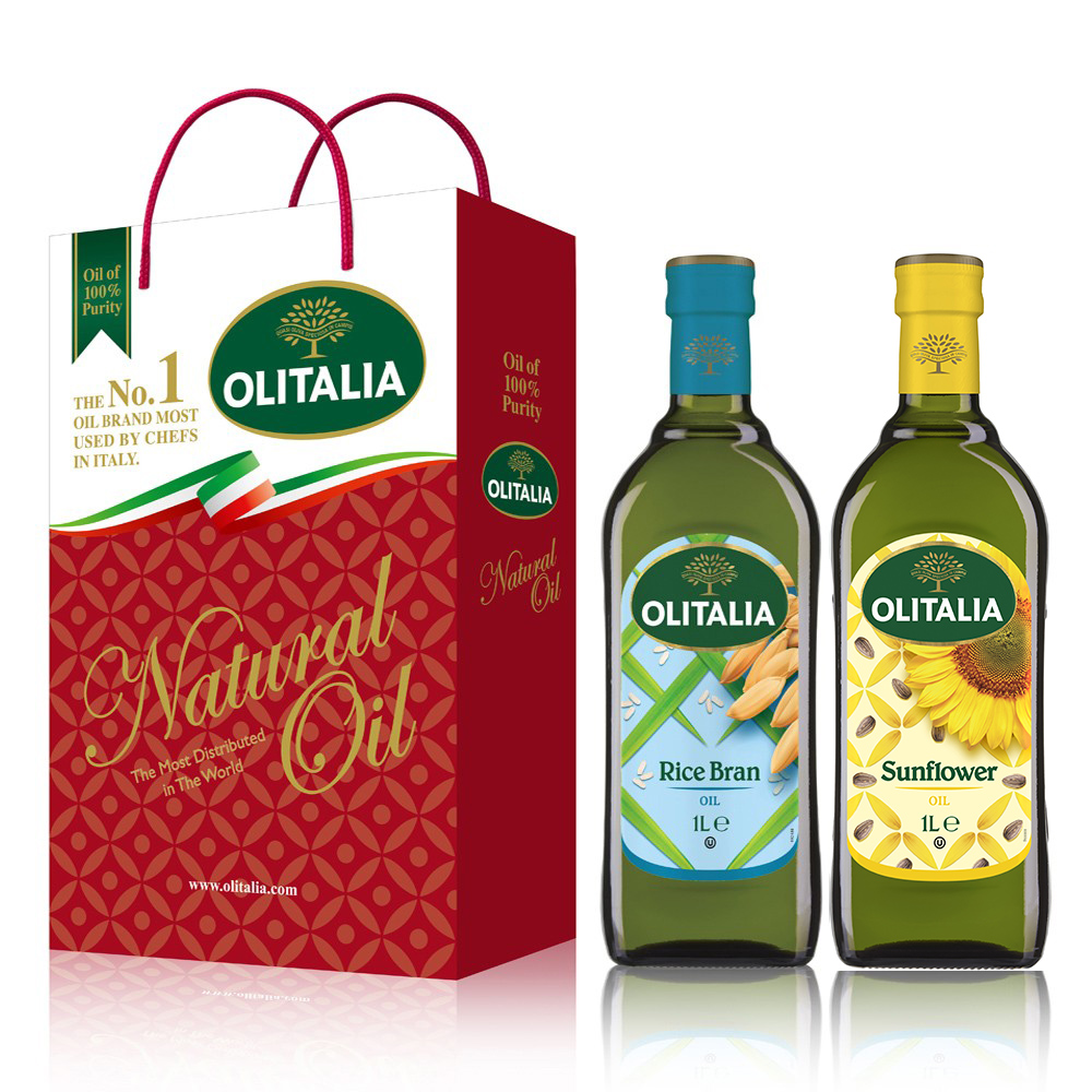 Olitalia 奧利塔 玄米油+葵花油禮盒組1000mlx2