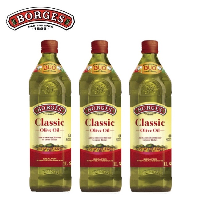 BORGES 百格仕 橄欖油(中味橄欖油)1Lx3瓶 100% Pure 橄欖油