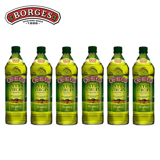 BORGES 百格仕 特級初榨橄欖油(原味橄欖油)1Lx6瓶 Extra Virgin 第一道特級初榨冷壓