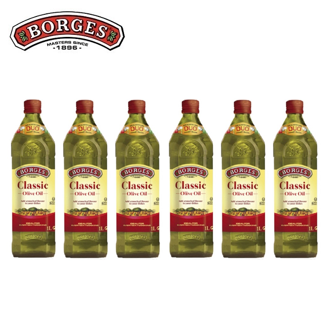 BORGES 百格仕 橄欖油(中味橄欖油)1Lx6瓶 100% Pure 橄欖油