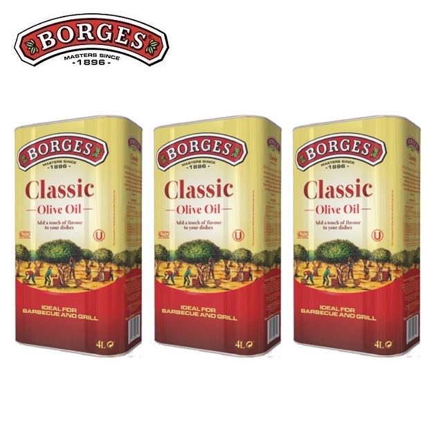 BORGES 百格仕 橄欖油(中味橄欖油)4Lx3桶 100% Pure 橄欖油