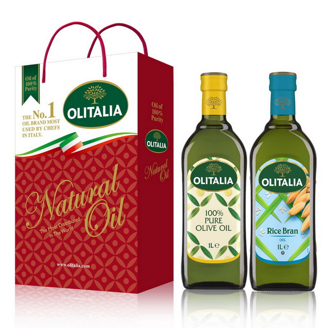 Olitalia 奧利塔 純橄欖油+玄米油禮盒組(1000mlx2瓶)