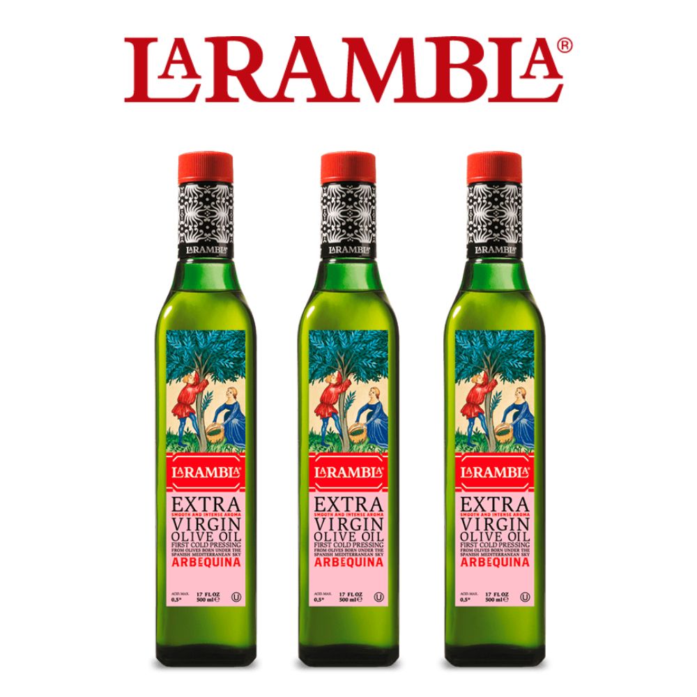 《西班牙La Rambla》特級初榨橄欖油(阿爾貝吉納)500ml x3瓶