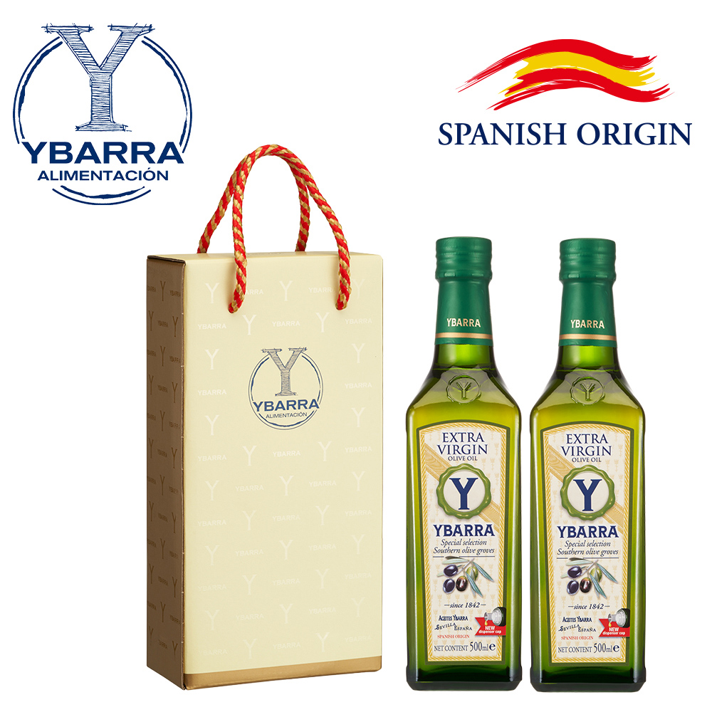 YBARRA 益百萊 西班牙 100%特級冷壓初榨橄欖油 (500ml2入)禮盒組