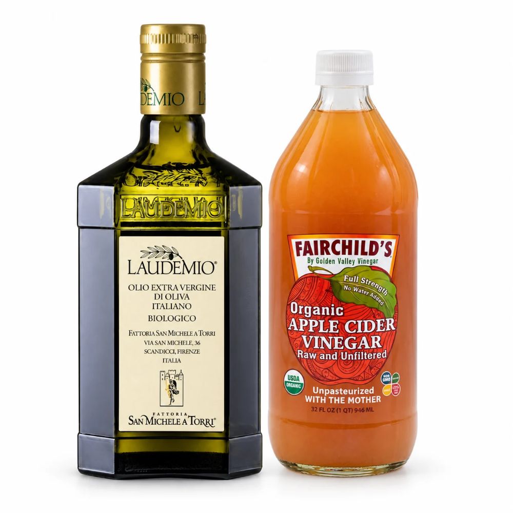Laudemio 森米西爾 特級冷壓初榨橄欖油 500ml + 費爾先生 有機蘋果醋 946ml 油醋水組合