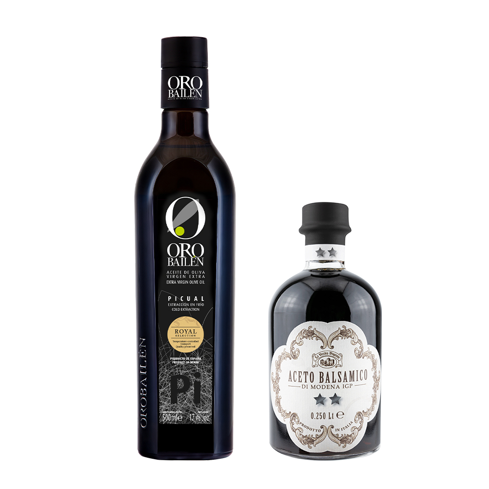 Oro Bailen 皇嘉 特級冷壓初榨橄欖油500ml+雙星巴薩米克醋250ml