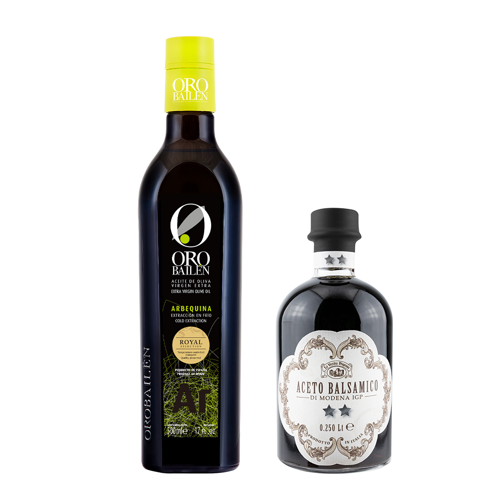 Oro Bailen 皇嘉 Arbequina特級冷壓初榨橄欖油500ml+雙星巴薩米克醋250ml