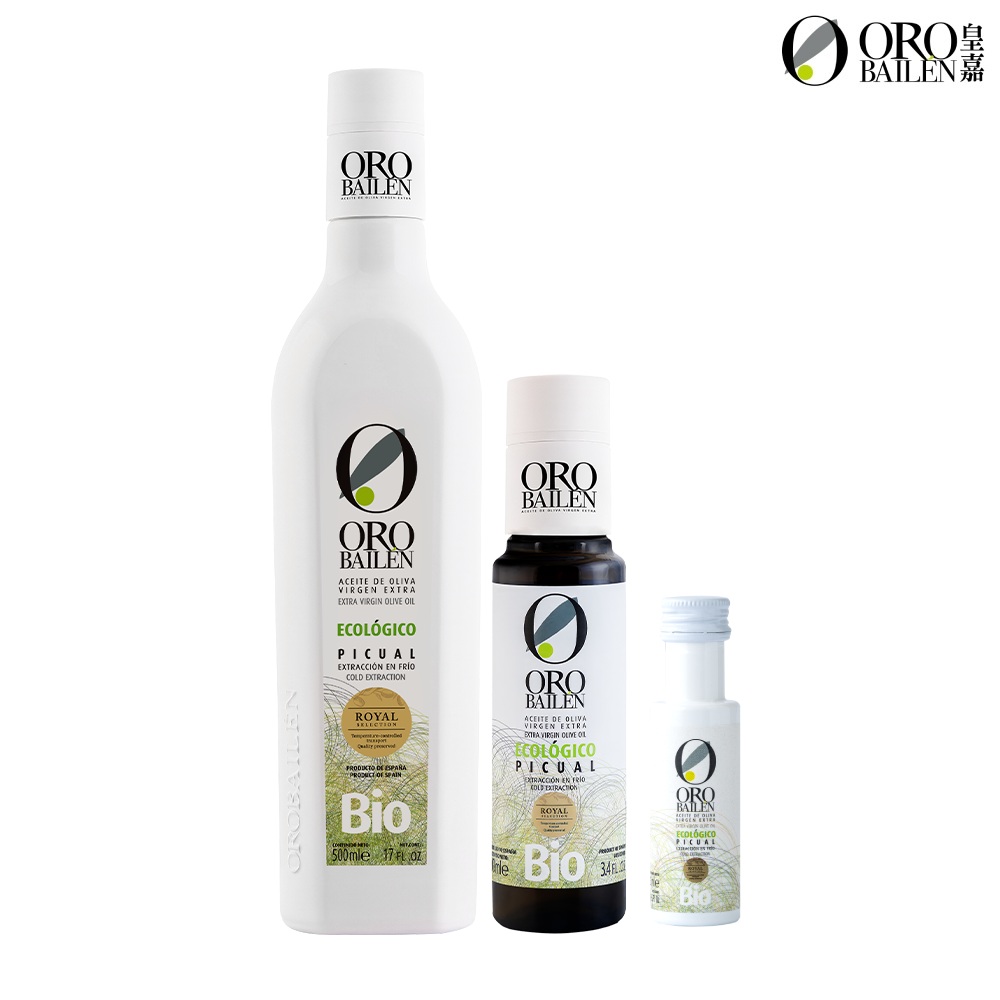 Oro Bailen 皇嘉 有機100%特級冷壓初榨橄欖油 典藏精選組 500ml+100ml+25ml