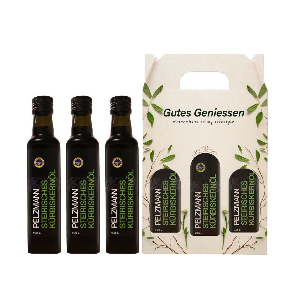 德風健康館 奧滋蔓南瓜籽油禮盒組(250mlx3瓶)(伴手禮 送禮 中秋 年節 過年 南瓜籽油禮盒)