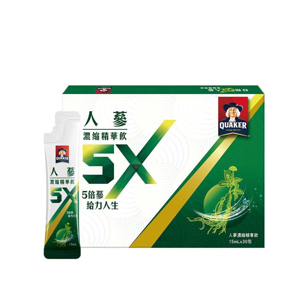 Quaker 桂格 5X人蔘濃縮精華飲(15mlx30入x6箱)