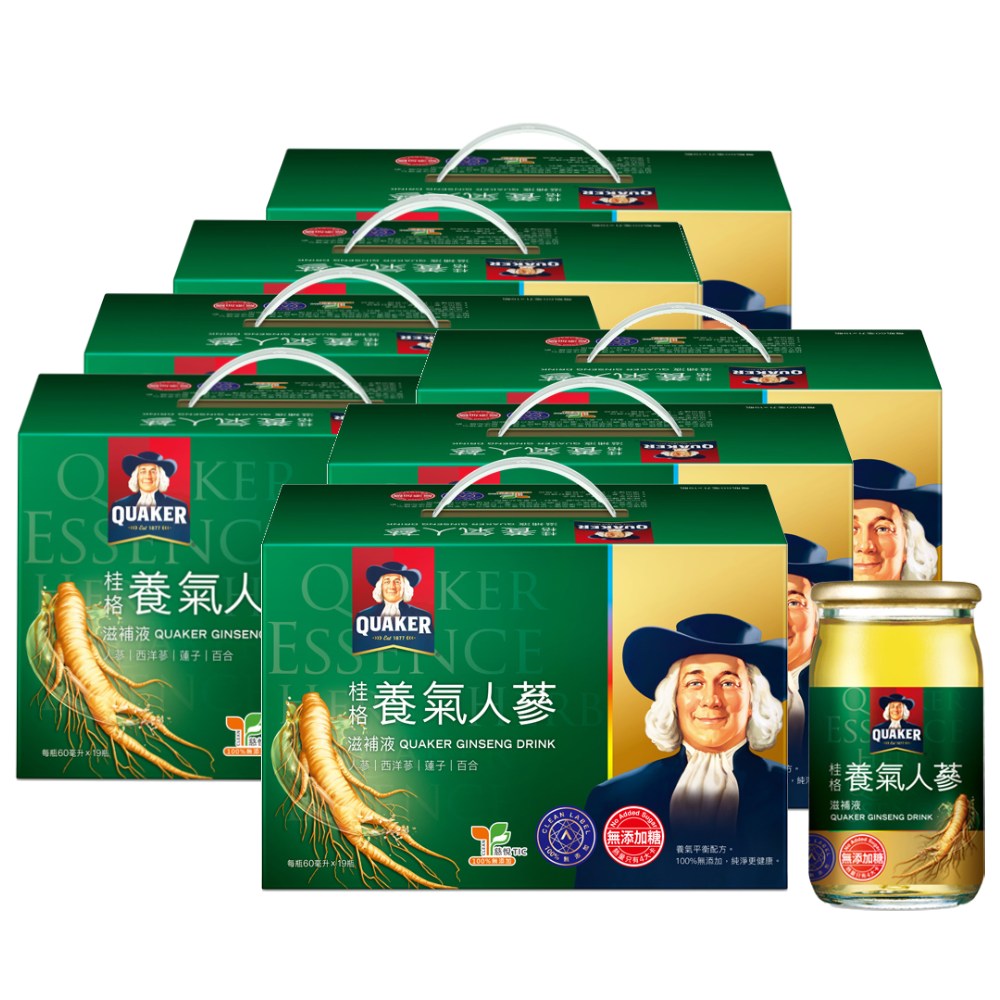 Quaker 桂格 無糖養氣人蔘滋補液(60mlx19入x7盒)