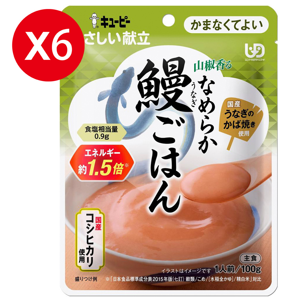 KEWPIE Y4-25 介護食品 香烤鰻魚順滑米粥 100gX6