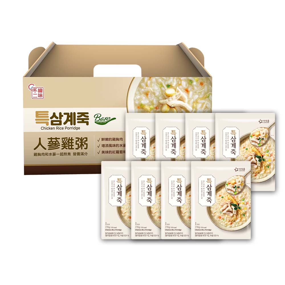 韓味不二 營養雞粥禮盒(270g*8入/盒)