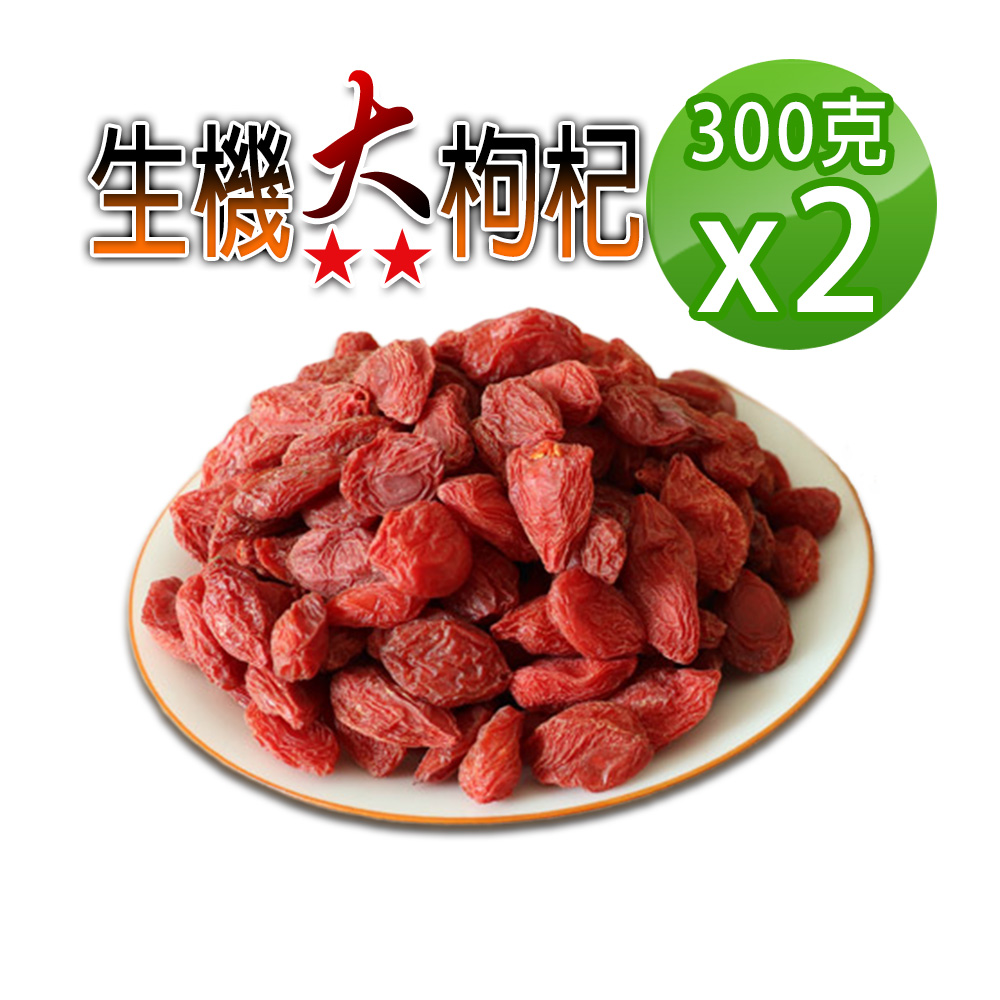 蔘大王 生機大粒枸杞子 300gX2 二星枸杞 大顆寶滿乾淨 8分甜 沙漠生機綠色新產區