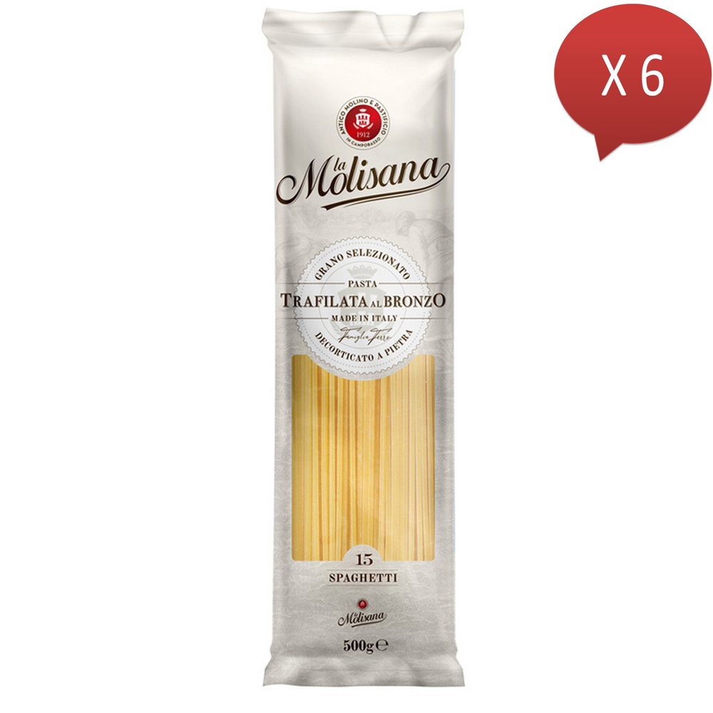 Molisana 茉莉 石臼碾磨-義大利直麵#15-500g x 6包