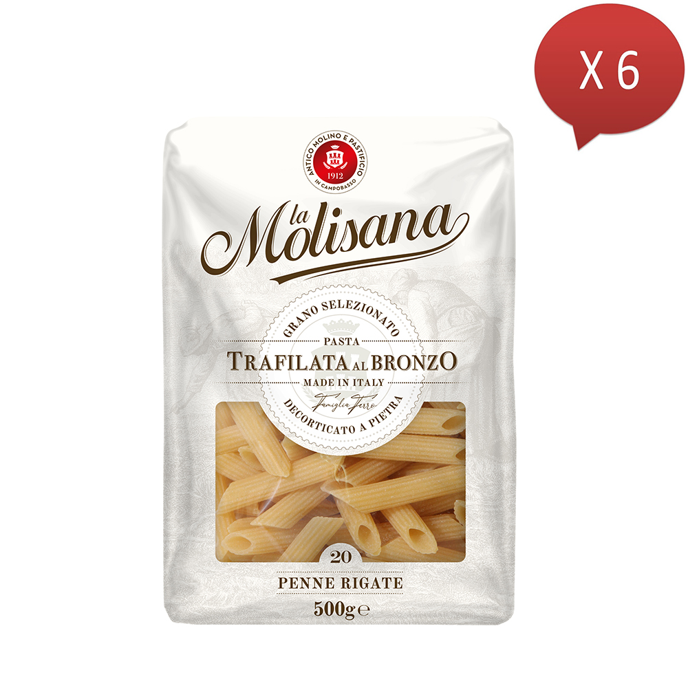 Molisana 茉莉 石臼碾磨-義大利筆管麵#20-500gx6包