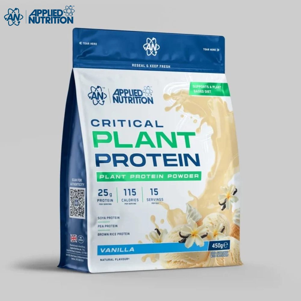英國AN Applied Nutrition CRITICAL PLANT 關鍵全素 三重植物蛋白粉 (15份/450克/包)