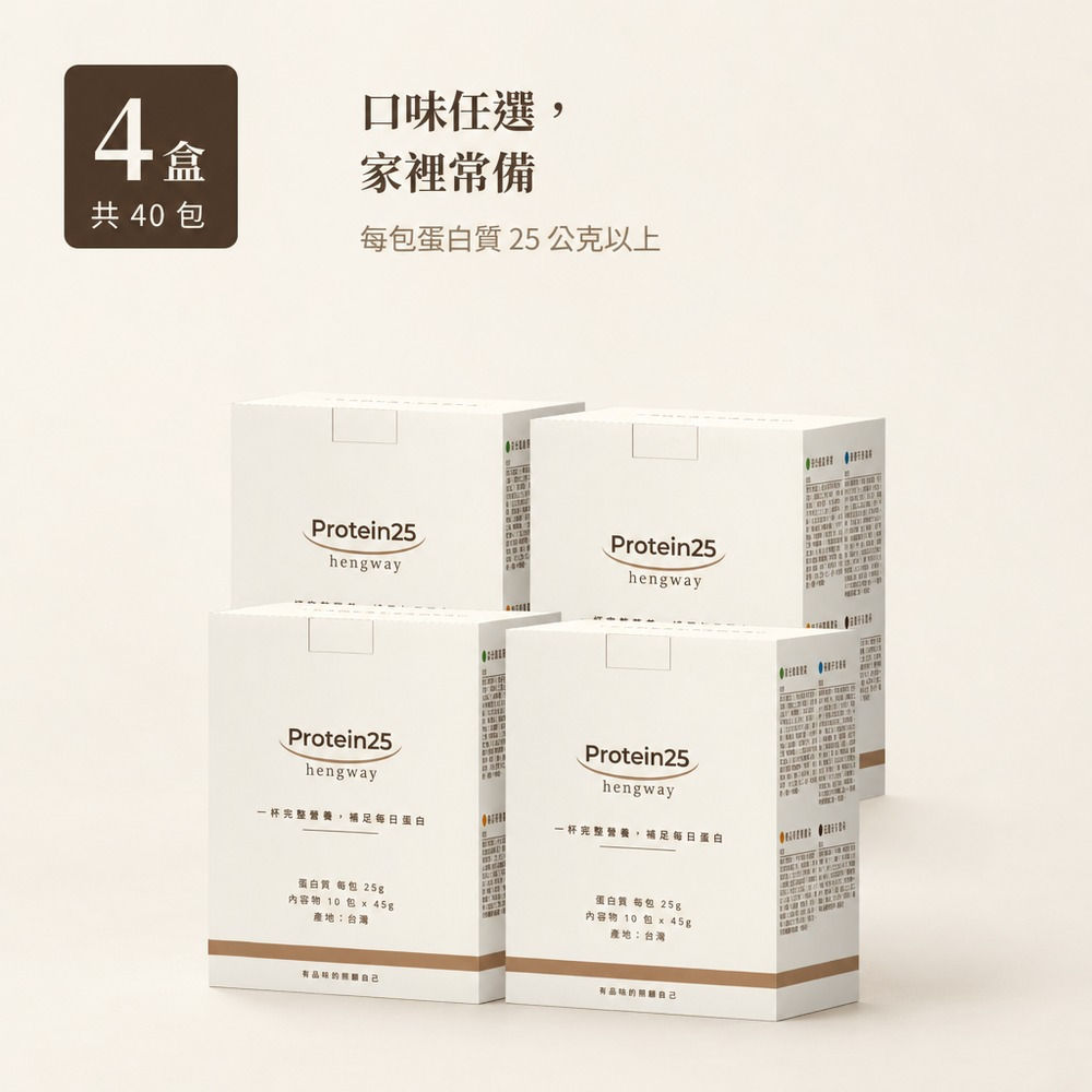 Protein25 高蛋白沖泡 四盒組 (8種組合 每包25g以上蛋白質 家庭裝)