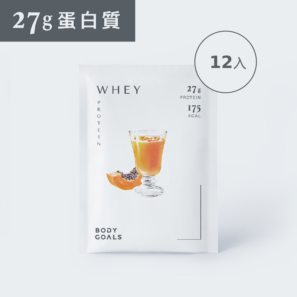Body Goals 多效乳清蛋白飲PRO-木瓜牛奶口味(40g/包,12包/盒)
