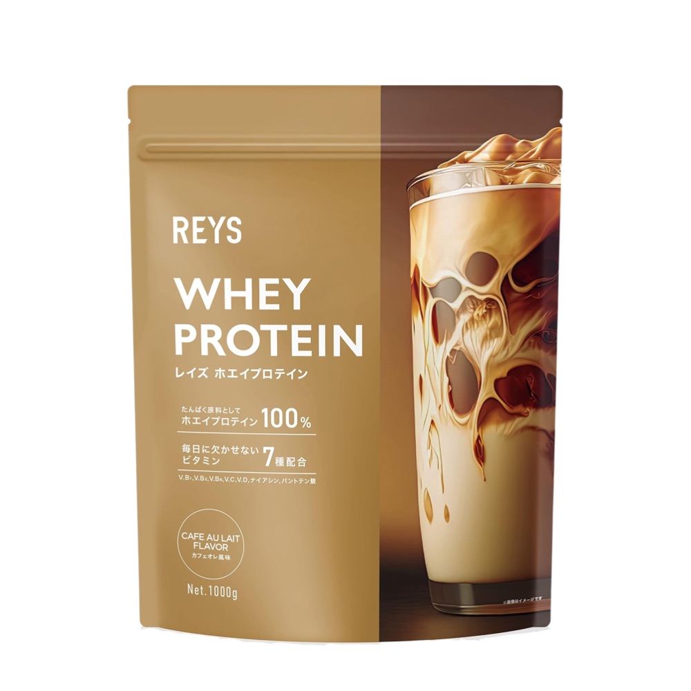 REYS 乳清蛋白   日本百萬YT山澤禮明監修-咖啡歐蕾口味1000g  (維生素 WPC 蛋白)