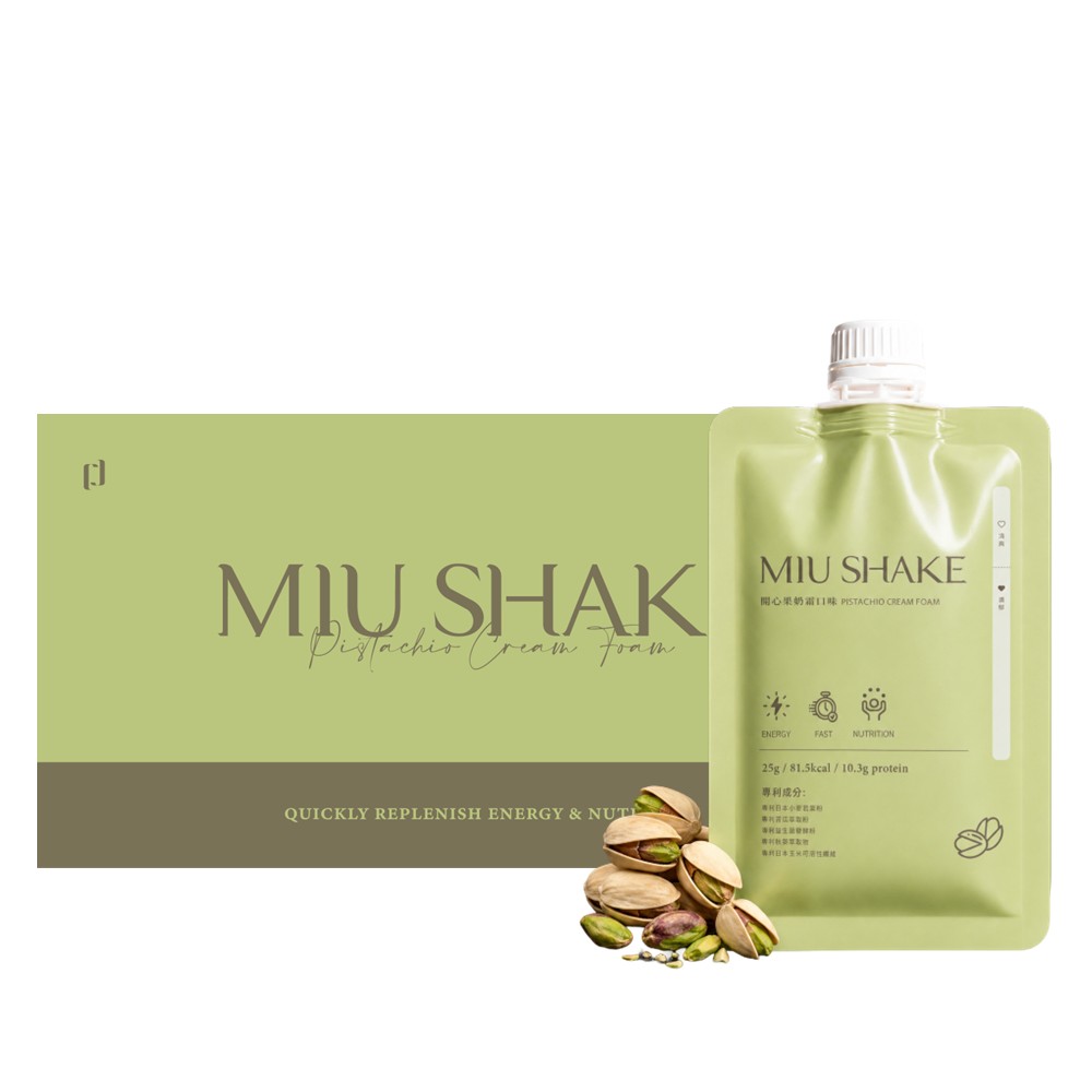 JINJIE 晉捷生技 Miu shake 高纖蛋白口袋輕餐奶昔-開心果口味(7包/盒)