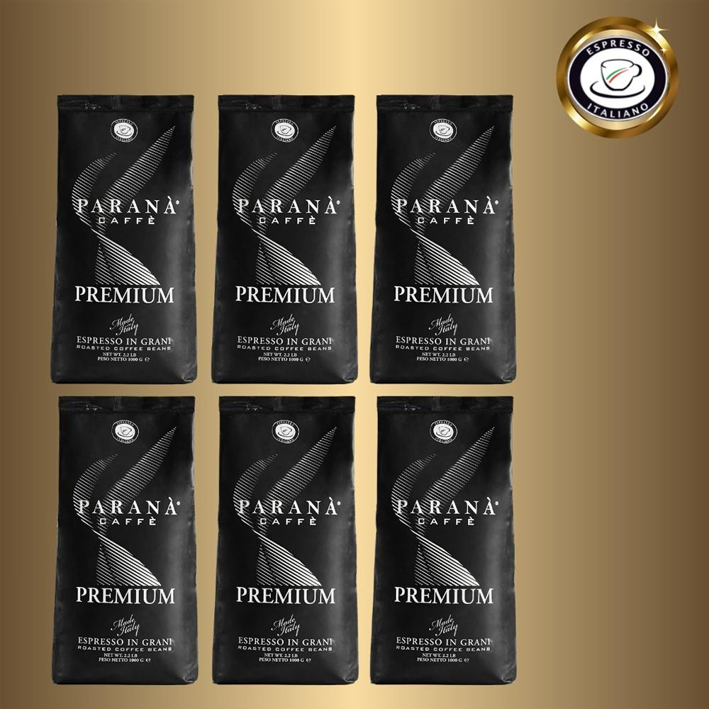 PARANA 義獎咖啡 【義大利】尊爵咖啡豆1000g袋裝X6入(買5送1)