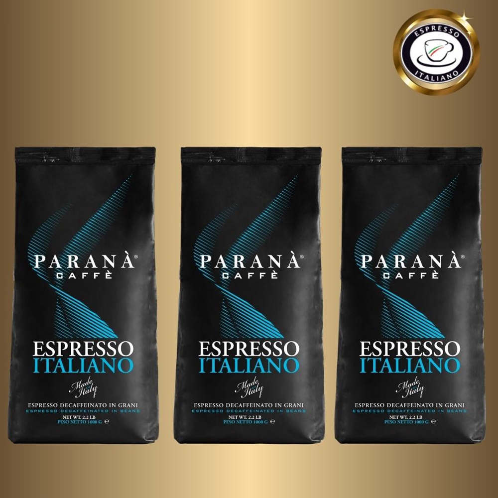 PARANA 義獎咖啡 【 義大利金牌咖啡】低因濃縮咖啡豆1000gx3袋