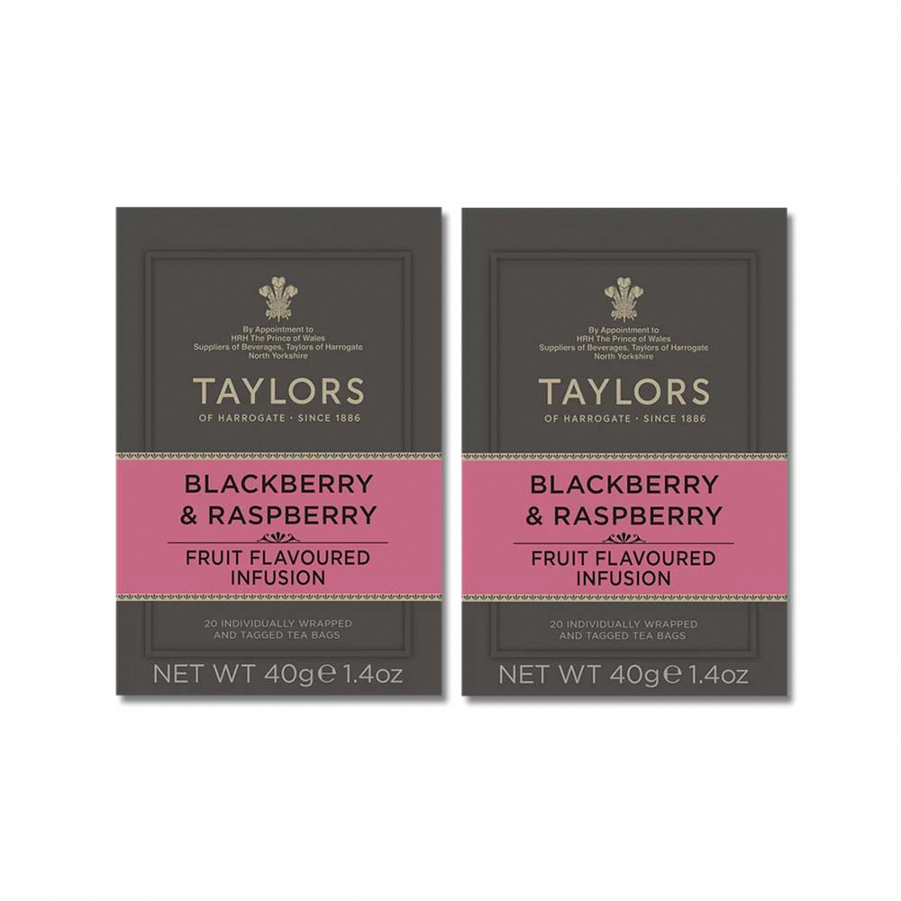 Taylors 泰勒茶 (2盒超值組)英國泰勒莓果茶20入/盒(無咖啡因茶包,黑莓,覆盆子,水果茶,英式下午茶,推薦添加蜂蜜沖調)