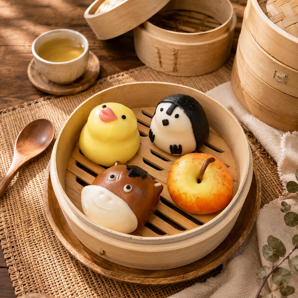良品開飯 動物造型包子多口味 x5盒 (蘋果牛奶/蜜蜂地瓜/小馬紅豆/小鴨芝麻/企鵝綠豆/水豚芋泥 冷凍 團購 點心)