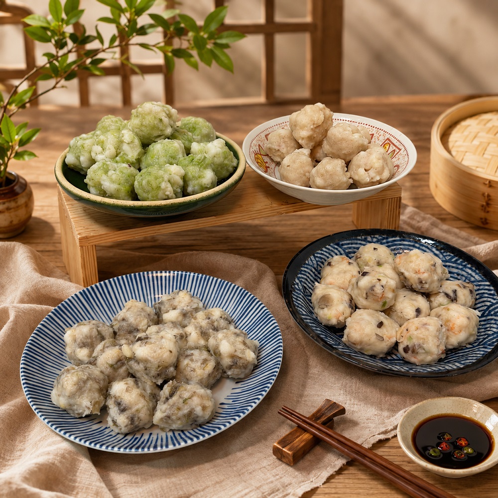 宏裕行 澎湖手工花枝丸 多款任選x6包 (300g-360g/包 海菜/紫菜/海鮮/八寶 古早味 鍋物 火鍋料 冷凍氣炸)