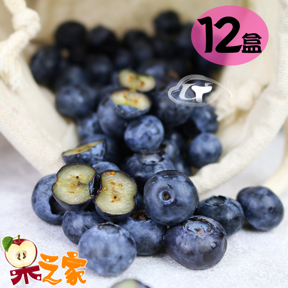 果之家 美國空運進口XL級鮮果藍莓12盒(125g/盒)