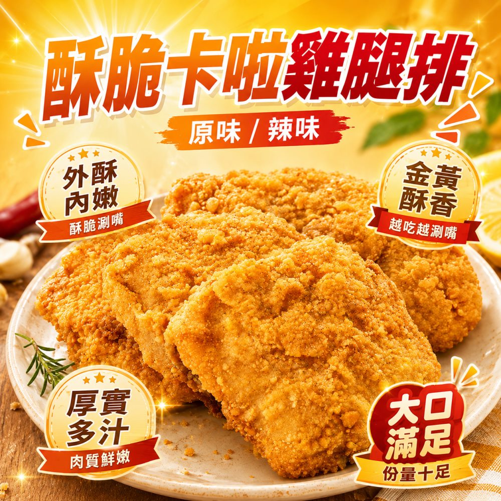 海肉管家 酥脆卡啦雞腿排(共20片_2片/約200g/包)