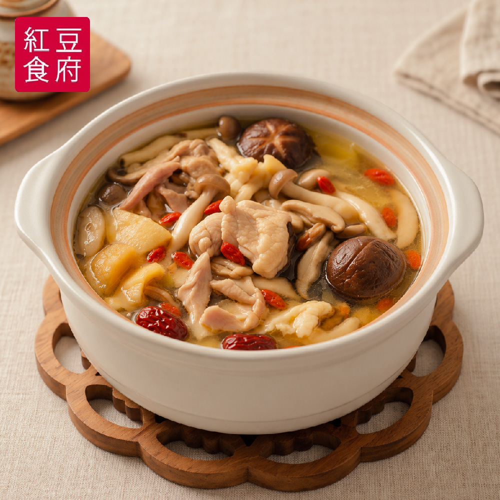 紅豆食府 菇菇雞湯400g x10(鮮菇鮮嫩土雞肉 個人獨享燉湯包 冷凍調理包 加熱即食宅配)