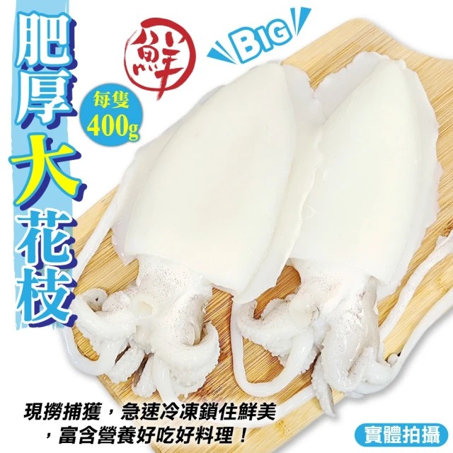 海肉管家 特級鮮Q甜肥厚大花枝(3隻_400g/隻)