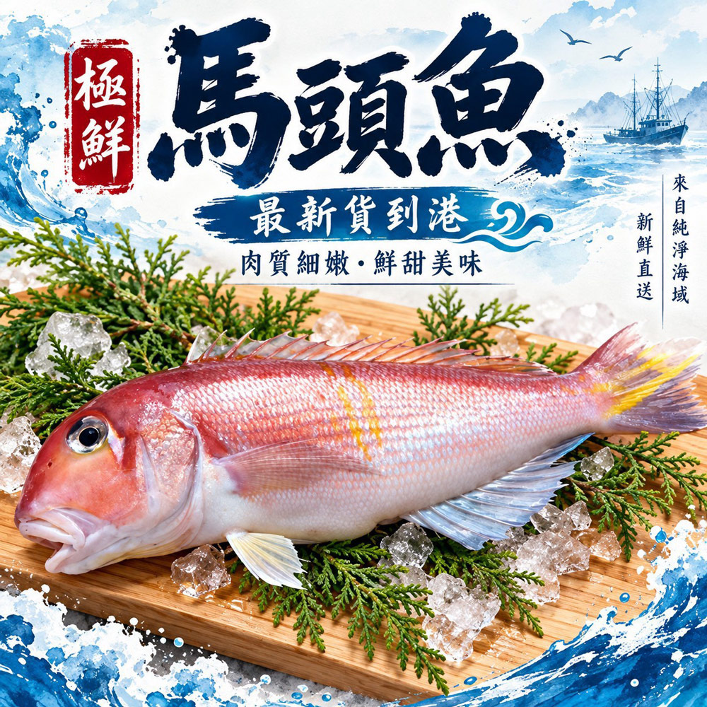 好神 去鰓去麟去肚馬頭魚20尾組(180g/尾)